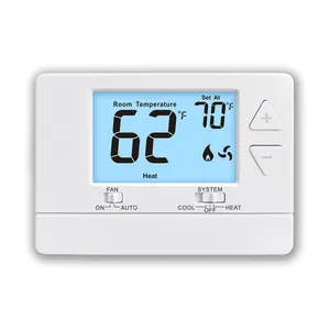 White Non Programmable 24V Electronic Heating System Room Thermostat With NTC Sensor