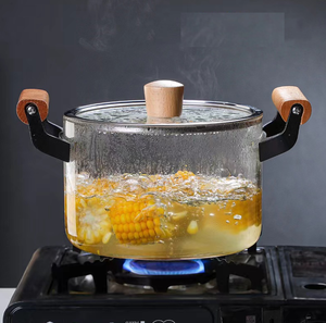 2.5/3.5/4.5/5.5L Transparent Borosilicate Glass Stovetop Cooking <strong>Pot</strong> With Lid and Handle Nonstick <strong>Sauce</strong> <strong>Pot</strong> for Noodles - Product Image 5