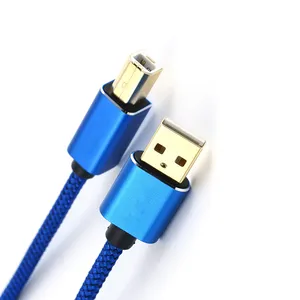 Usb Male To Male Printer Cable Data Charging Cables Type Braided Usb2.0 A Male To B Usb Printer 30awg Shielded High Speed Cable 2.0