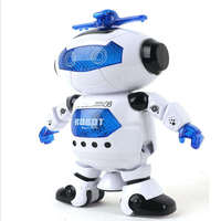 Robot Menari Musik LED Berputar 360 Derajat, Mainan Edukasi Dini Interaktif Elektrik Lucu, Hadiah Plastik untuk Anak-Anak