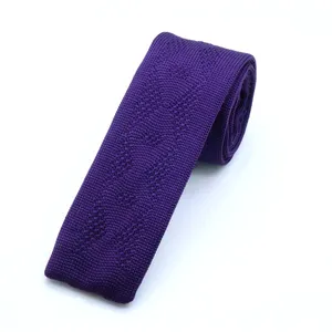 Wholesale Men's plain solid patterned neckties thread Ties Men's Slim Skinny Knit Tie knitted Necktie