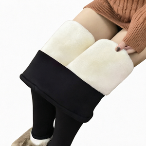 Custom Women Solid Comfortable Stretchy Breathable Thermal Plus Size <b>High</b> <b>Waist</b> Ankle-Length <b>Leggings</b> Fleece Lined Velvet Keep - Product Image 1