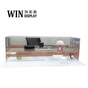 Bán buôn tùy chỉnh rõ ràng Acrylic lưu trữ trường hợp mini Loa 2-bước risers PMMA hiển thị cho Boutique chuỗi cửa hàng kệ trưng bày - Product Image 4