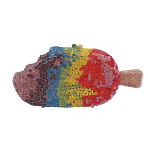 Cute Women Ice Cream Shaped Evening Bag Glistening Crystal Crossbody Bag for Festival Travel Night Out - Product Image 3