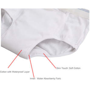 Wasserdichte Herren-Trainingshose Wiederverwendbare Erwachsenen-Windelhose Elastischer Bund Waschbare Graue Baumwoll-Windelhose - Product Image 6