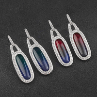 Boucles d'oreilles ovales en résine, boucles d'oreilles manchette en zircone cubique, boucles d'oreilles modernes classiques scintillantes, boucles d'oreilles manchette magnétiques tendance