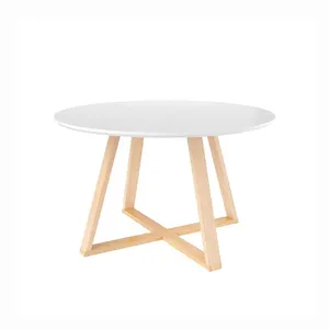 Design unico divano tavolino da salotto tavolino rotondo con gambe a croce