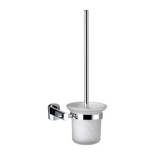 Étagère de salle de bain d'hôtel ensemble de <span class=keywords><strong>brosse</strong></span> de toilette en acier inoxydable <span class=keywords><strong>suspendu</strong></span> au mur avec porte-<span class=keywords><strong>brosse</strong></span> de toilette en verre noir - Product Image 1