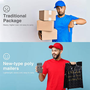 Пользовательская пластиковая футболка, черные почтовые пакеты, почтовые пакеты, почтовые пакеты на заказ, черные пластиковые пакеты с ручкой - Product Image 6