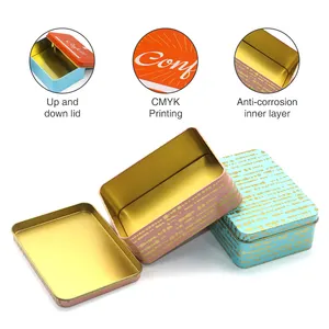 YEM Rectangle Tin Soap Box Biscuit Packing Box Rectangle 100ml Cosmetic Jar Custom Metal Soap Tin Box