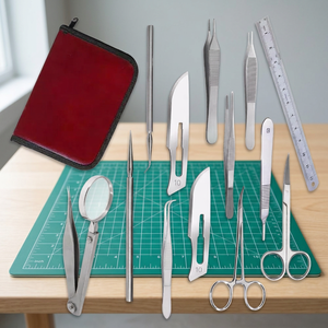 Kit d'instruments chirurgicaux GKC-5 pour étudiants en médecine, formation à la suture, outils en acier inoxydable, étui, certifié CE - Product Image 2
