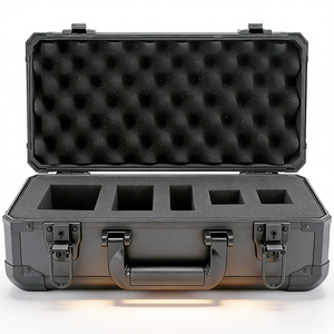 Valise de luxe noire à taille personnalisée en <span class=keywords><strong>aluminium</strong></span> dur, mallette de transport pratique, mallette de rangement pour instruments en métal avec mousse de rembourrage prédécoupée - Product Image 4