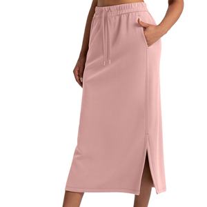 Falda Midi Negra Transpirable de Color Sólido Personalizada para Mujer, para Actividades Deportivas Ligeras - Product Image 1