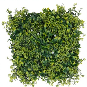 Panel de Pared de Flores Artificiales de Eucalipto Milán, Pared Vegetal Simulada para Decoración de Interiores y Paisajismo, 10 cm de Altura - Product Image 1