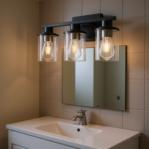 Modern 3-<b>Light</b> Brushed Nickel IP33 Bathroom Vanity <b>Light</b> Dimmable <b>Over</b> <b>Mirror</b> Lighting - Product Image 2