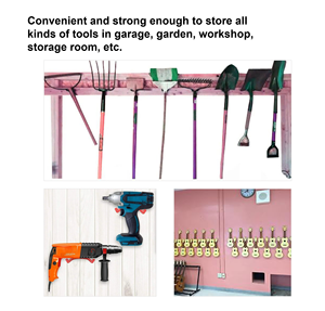 Hoch leistungs stahl Ein schraub bare U-förmige PVC-beschichtete platzsparende Werkzeug halter Garage Wand montage Utility Hook Organizer Schraub haken - Product Image 6
