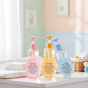 Shampooing et <span class=keywords><strong>Gel</strong></span> Lavant Corps 4-en-1 Nourrissant pour Bébé Marque Blanche – Après-shampoing Rafraîchissant, Formule Douce Nettoyante et Hydratante - Product Image 2