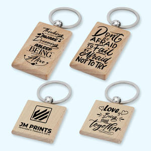 Blancs de porte-clés en bois de hêtre personnalisés pour les projets de bricolage personnalisés et la livraison directe de cadeaux personnalisés - Product Image 1