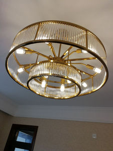 Personalizzato soggiorno secondo piano lampadario di cristallo in metallo dorato rotondo illuminazione decorativa lampada da <span class=keywords><strong>soffitto</strong></span> - Product Image 5