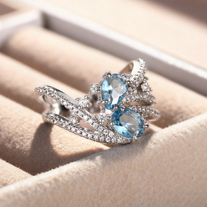 Anello a Forma di Goccia con Design Ovale, Anello Semplice da Dito per Donne - Product Image 5