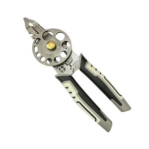 Wire Stripping Pliers 1/2 In Jaw Industrial Grade Nickel Chromium Steel Beige Handle Electrician <b>Tool</b> - Product Image 2
