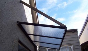 Phía Trước Cửa Tán Hiên Mưa Bảo Vệ Mái Hiên Nạc Để Mái Nơi Trú Ẩn Bóng Râm, Kính Không Khung Tán Với Thép Không Gỉ Phần Cứng - Product Image 6