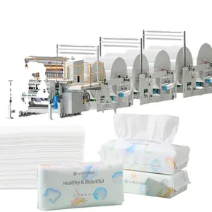 Baby Cotton Wipes Dry and Wet Dual Use Towel Replacement Production Line with Soft Cotton Tissue Packing Machine
