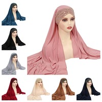 CCY Nouveau Modèle Hijabs Mode Instantanée à Paillettes pour Femmes Écharpe Musulmane Douce Dubaï Turban Couvre-chef Hijab