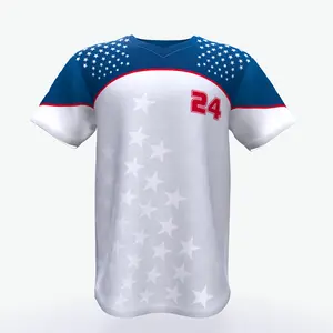 Vente en gros de maillots de baseball à sublimation Offre Spéciale, uniforme de baseball respirant pour jeunes, t-shirt de baseball personnalisé pour hommes