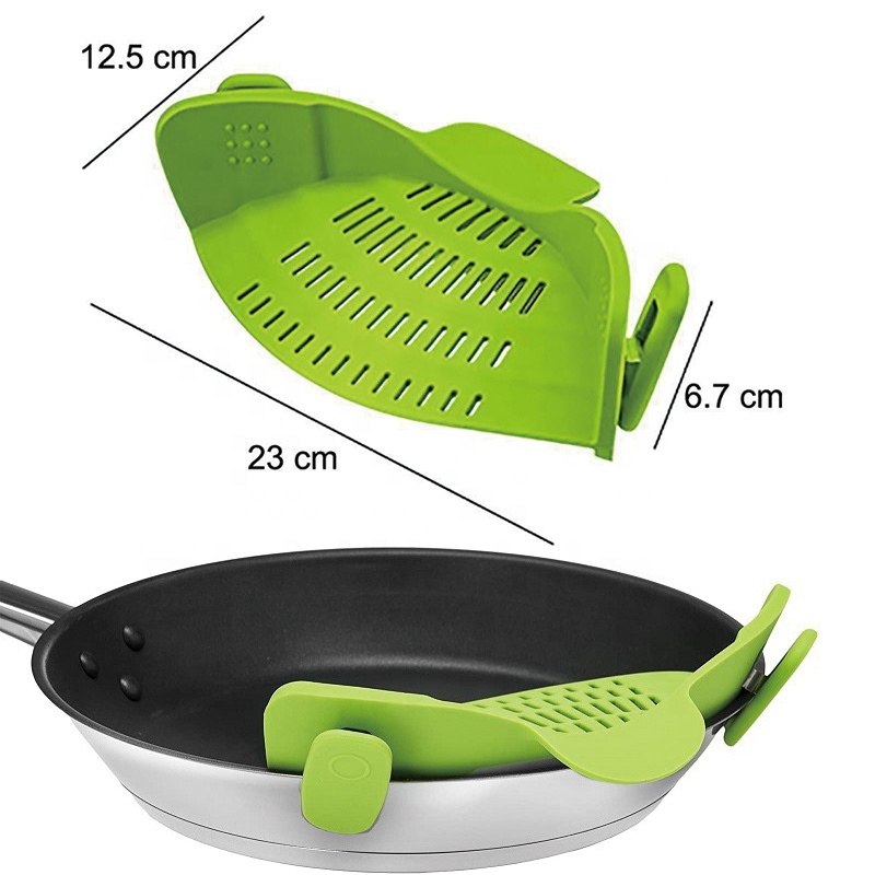 Scolapasta in Silicone con Clip – Colino per pasta da appendere a pentola, padelle e ciotole