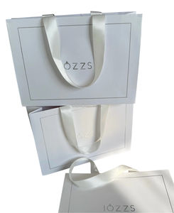 Sacs à provisions en papier de luxe personnalisés avec poignée en ruban Sac à provisions en papier personnalisé avec votre propre logo - Product Image 4