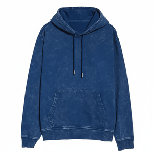 Vente en gros de sweat-shirt surdimensionné vintage vierge épais 500 g/m² pour hommes, sweat à capuche court délavé à l'acide en polaire - Product Image 1