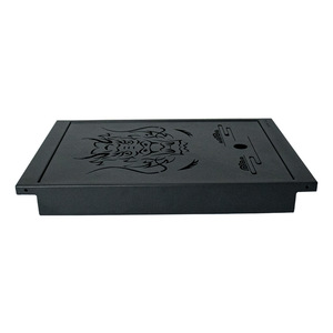 Bandeja de Té IGT Bu erk de 36x25cm, de Acero Inoxidable Negro, Doble Uso, Ligera, para Camping y Almacenamiento de Utensilios de Té - Product Image 3