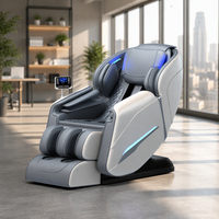 Fauteuil de massage électrique pliable portable à gravité zéro 3D Shiatsu en cuir PU noir de luxe avec écran tactile pour usage domestique