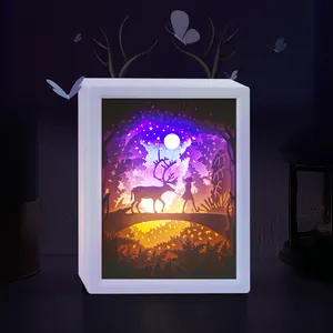 Christmas Gift Usb Charging 3d Art Light Box Shadow Paper Cut Carving Lamp Home Custom Decoration Led Lights Night Lights