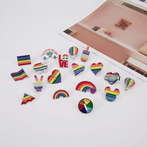 Broche drapeau arc-en-ciel LGBT <span class=keywords><strong>Gay</strong></span> Pride du fabricant, pour chapeau, vêtements, cravate, écharpe, bouton, épinglette, badge, épinglette de revers arc-en-ciel à remplissage de couleur - Product Image 5