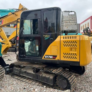 Excavadora de cadenas SANY SY75C usada de 7.5 toneladas con motor Isuzu original para construcción y excavación media |   Euro 5 |   EPA - Product Image 5