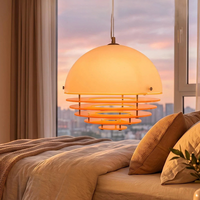 Luminaire suspendu orange coucher de soleil, lustre à disques superposés en acrylique, lampe suspendue moderne de style nordique pour salle à manger et chambre à coucher