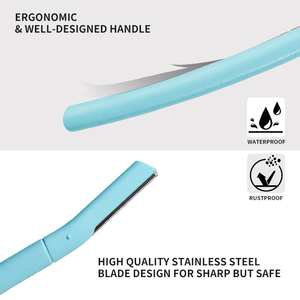 Outils de maquillage beauté, taille mini pour voyage, tondeuse à sourcils pour femmes, rasoir pour poils du visage, épilation partielle des sourcils avec capuchon de sécurité - Product Image 4