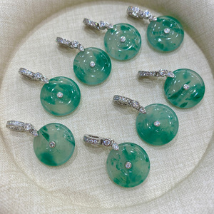 Dây chuyền vàng 18k gắn đá Emerald tự nhiên, mặt dây chuyền bạc S925 dày, thời trang dành cho nữ - Product Image 2