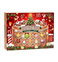 Calendrier de l'Avent en compte à rebours, 24 pièces, Boîte mystère mignonne en forme de dumpling, Jouet à presser en TPR, Anti-stress, Simulation Squishy