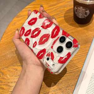 เคสโทรศัพท์แม่เหล็กพิมพ์ลายริมฝีปากสีน้ำผึ้งพีชแบบใสสองชั้<span class=keywords><strong>น</strong></span> IMD สำหรับ <span class=keywords><strong>iPhone</strong></span> 17 16 13 14 15 <span class=keywords><strong>Pro</strong></span> <span class=keywords><strong>Max</strong></span> วัสดุ TPU+PC - Product Image 3