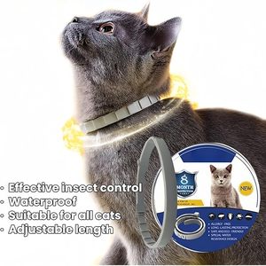 <span class=keywords><strong>Collar</strong></span> Antipulgas y <span class=keywords><strong>Garrapatas</strong></span> para <span class=keywords><strong>Perros</strong></span>/Gatos con Aceite Esencial Puro de Plantas, Diseño Simple y Ecológico con Decoración de Plumas, en Caja Metálica - Product Image 2
