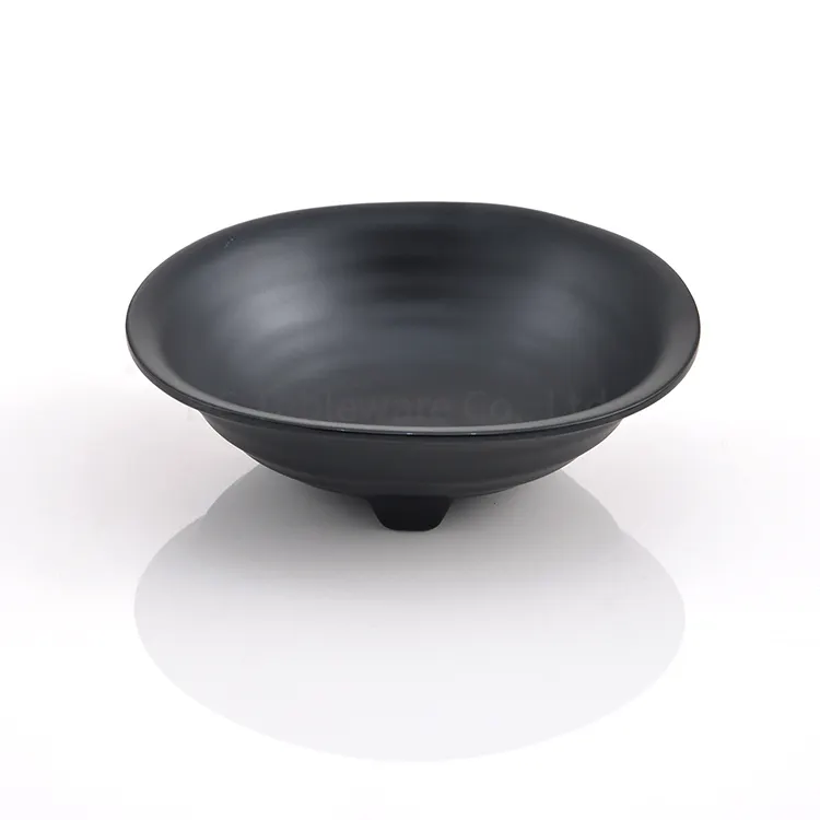 Салатница из меламина в японском стиле, черная Асимметричная форма, миски для рамен