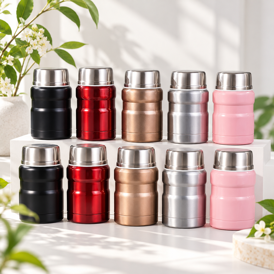 Stainless Steel Thermal Food Container 500ml 750ml With Spoon for ...