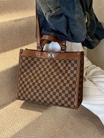 Sac à main et sac bandoulière vintage en PU résistant à l'eau pour femme de la marque de luxe Designer Louis avec motif monogramme