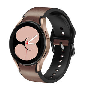 Correa para <span class=keywords><strong>Samsung</strong></span> Galaxy <span class=keywords><strong>Watch</strong></span> <span class=keywords><strong>4</strong></span> 44 40mm Watch4 <span class=keywords><strong>Classic</strong></span> 46 <span class=keywords><strong>42</strong></span> <span class=keywords><strong>mm</strong></span> Silicona con correa de cuero con extremo curvo Sin huecos Pulsera de pulsera - Product Image 2