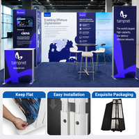 Stand Espositivo Portatile Pieghevole per Fiere con Scatola Luminosa a LED, Montaggio Rapido, Sistema Riutilizzabile, Struttura Stabile