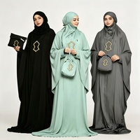 Robe Abaya Modeste Portable, Vêtements Musulmans Personnalisables, Ensemble Khimar Abaya, Robe de Prière pour Femmes Musulmanes, Vêtements Islamiques en Gros