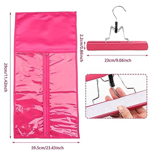 Soporte para Pelucas de Seda Satinada con Gancho, Transparente y con Cierre, a Prueba de Polvo, para Proteger Pelucas y Extensiones de Cabello - Product Image 4